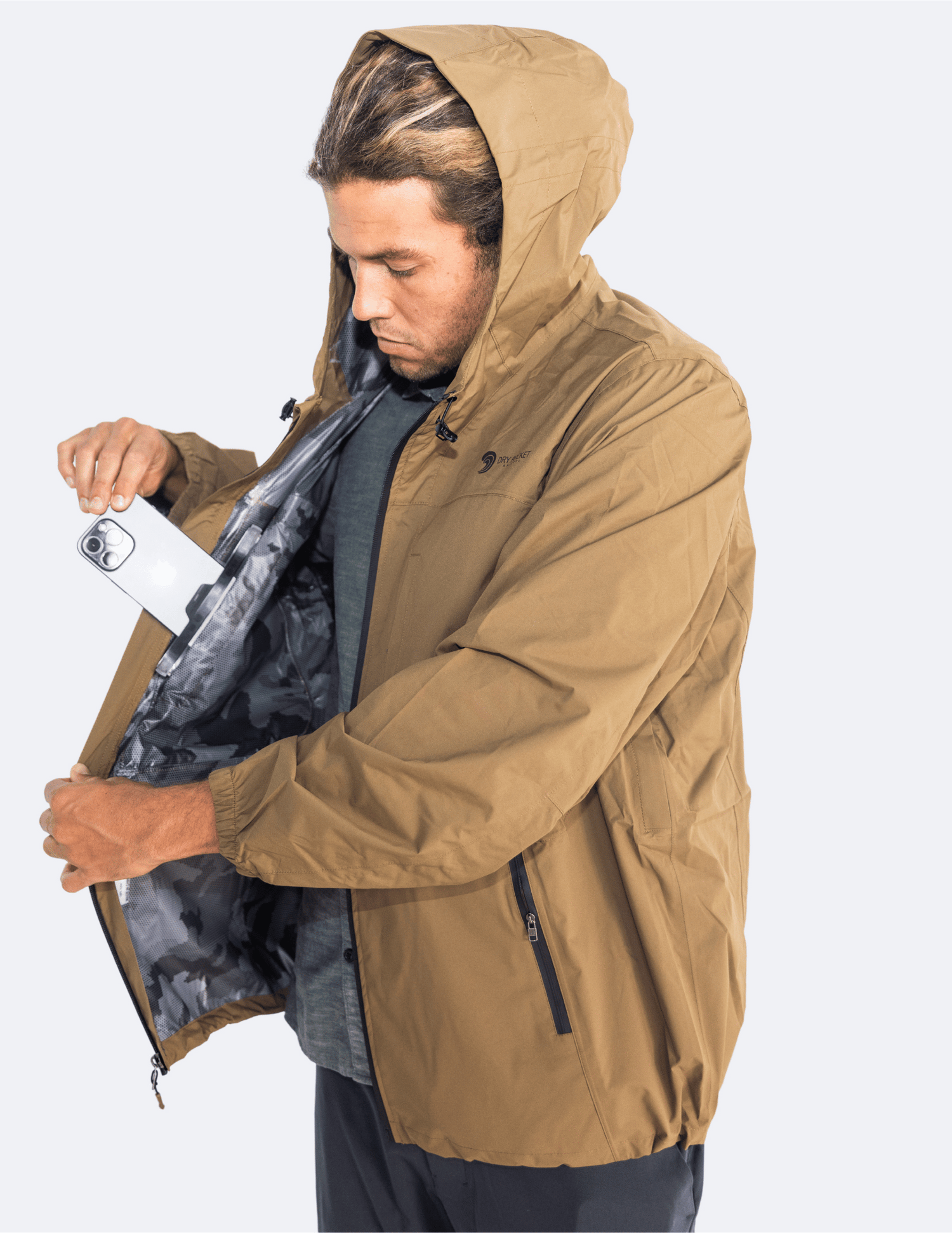 Rain Jacket with Waterproof Pocket