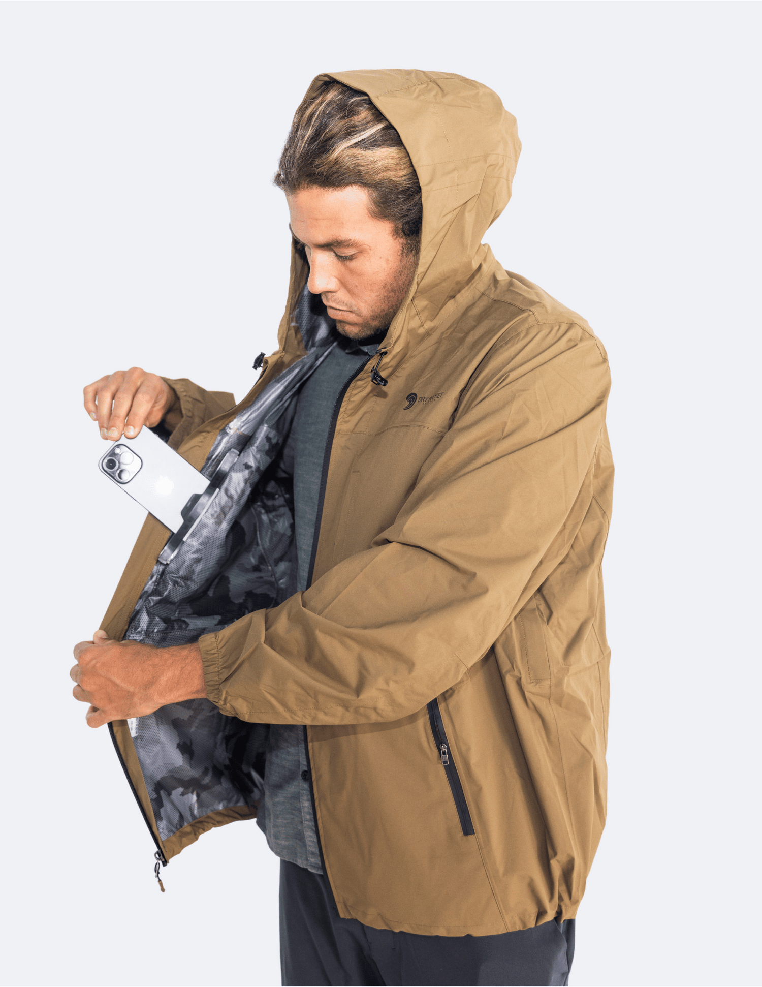 Rain Jacket with Waterproof Pocket