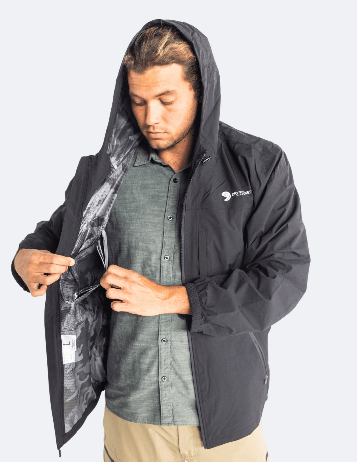 Rain Jacket with Waterproof Pocket