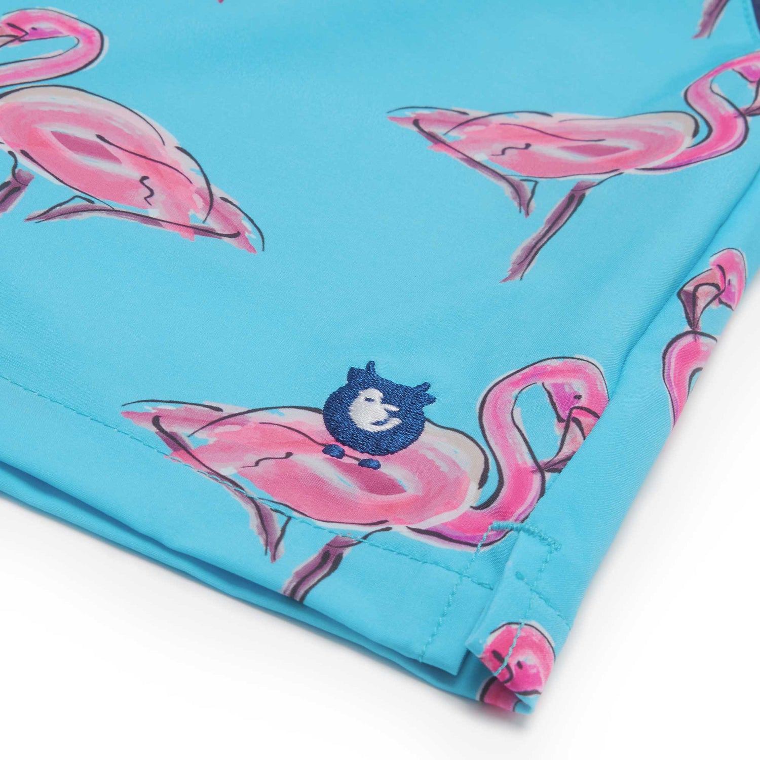 Matching Father & Son Flamingo Swim Shorts with Waterproof Pocket Bundle