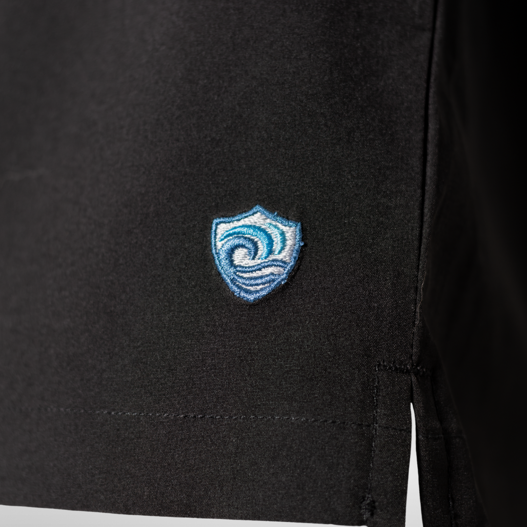 Men’s Swim Shorts with Waterproof Pocket – Black AquaStash