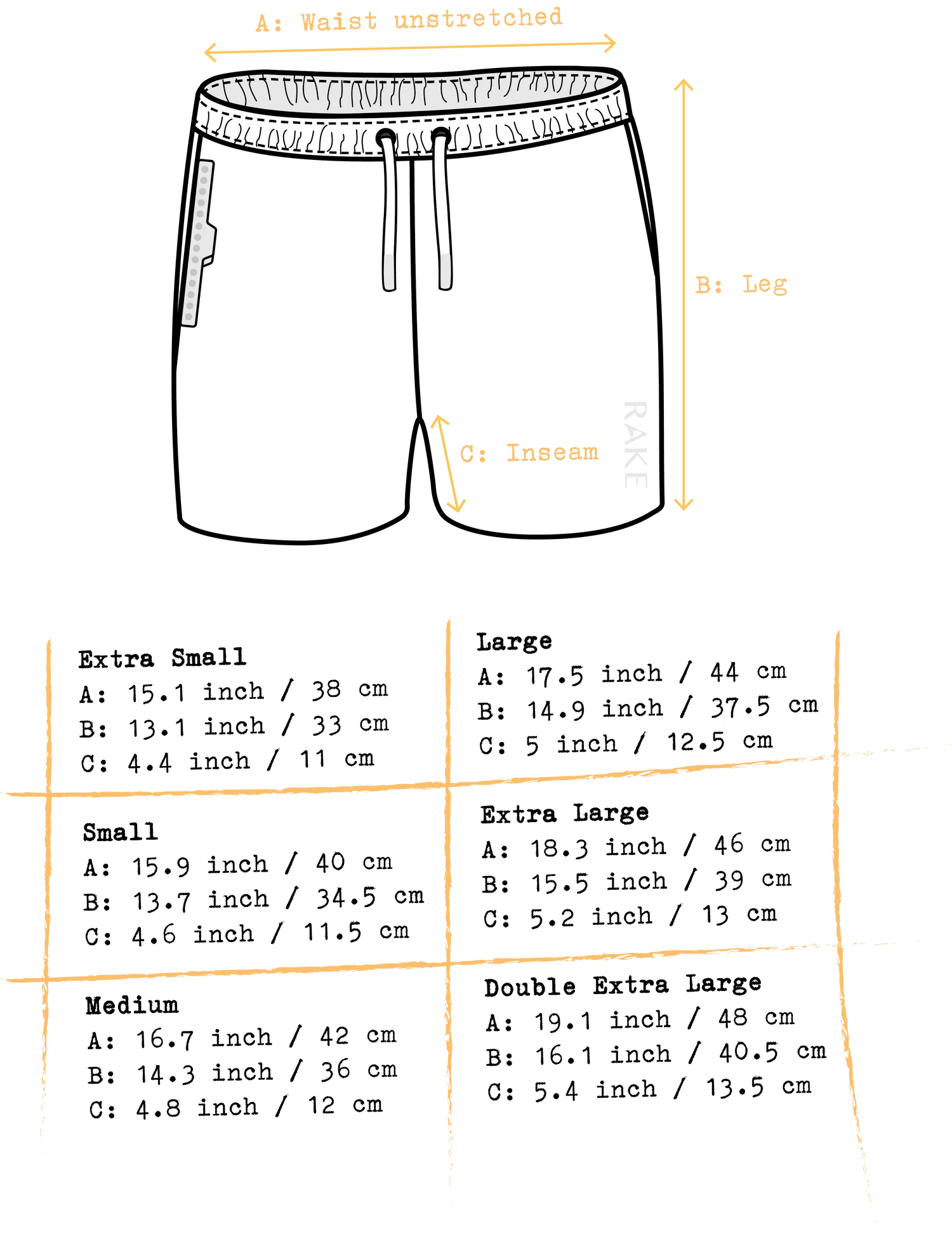 Just Black - Waterproof Pocket Swim Shorts RAKE