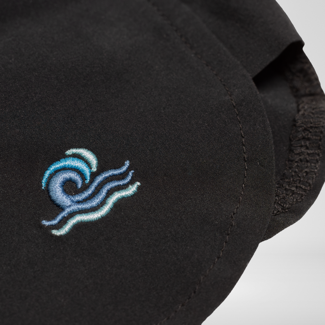 Womens Swim Shorts with Waterproof Pocket - Black AquaStash