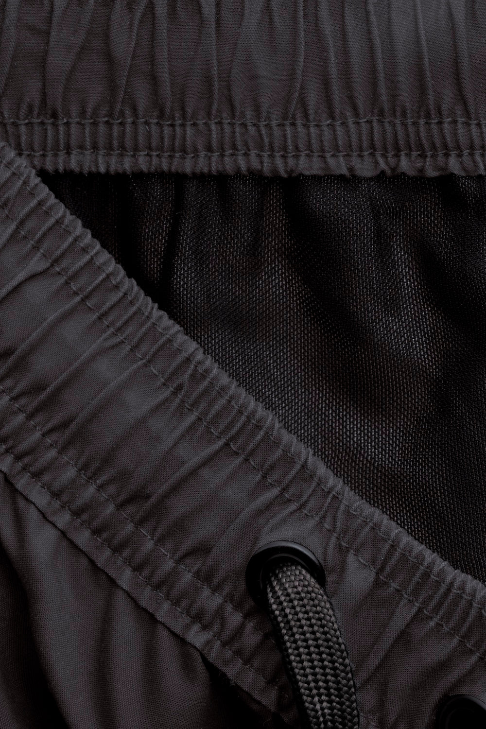 Black Swim Shorts Mesh Closeup