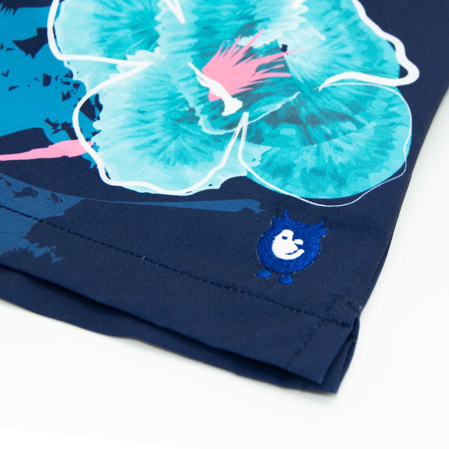 Navy Floral - Swim Shorts with Waterproof Pocket Randy Cow