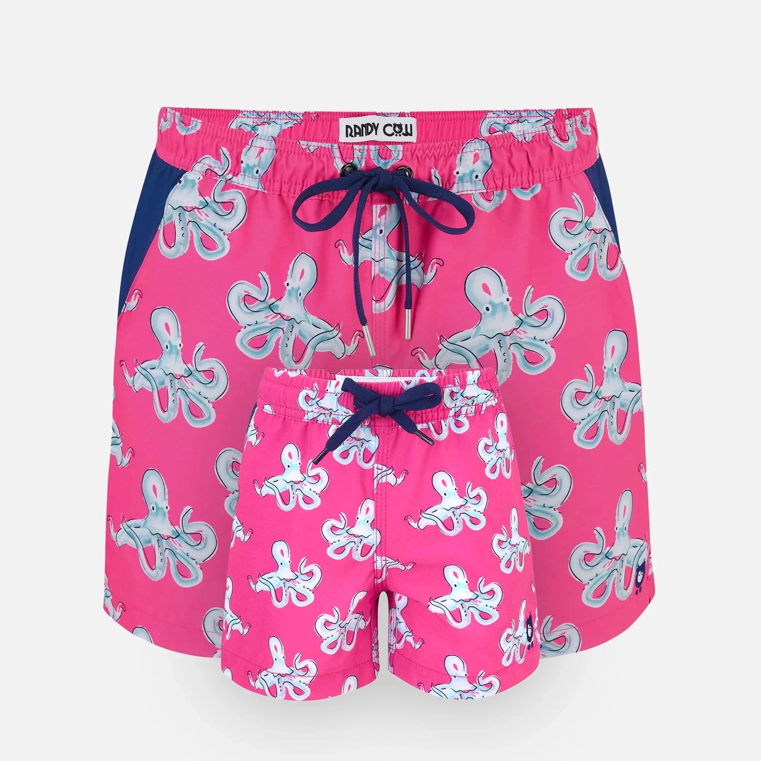 Matching Father & Son Octopus Swim Shorts with Waterproof Pocket Bundle Randy Cow
