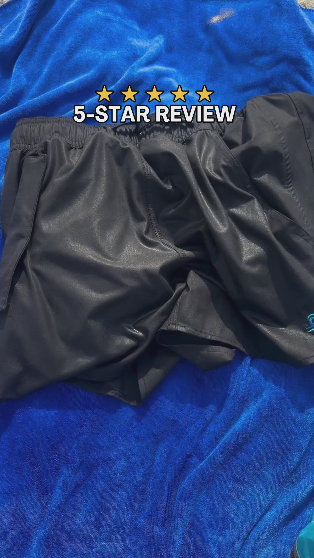 Women's Swim Shorts with Waterproof Pocket - Black