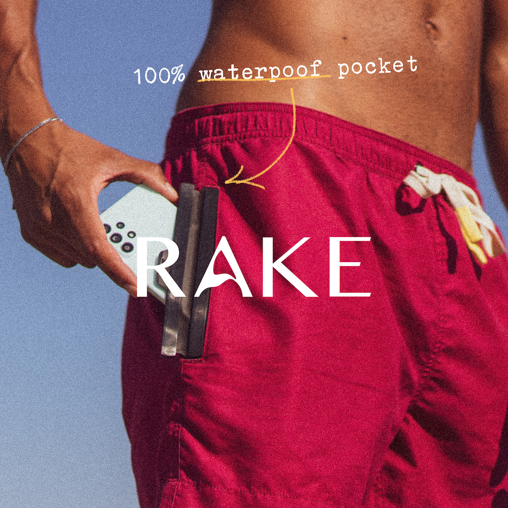 Rake Swim Shorts with waterproof pocket