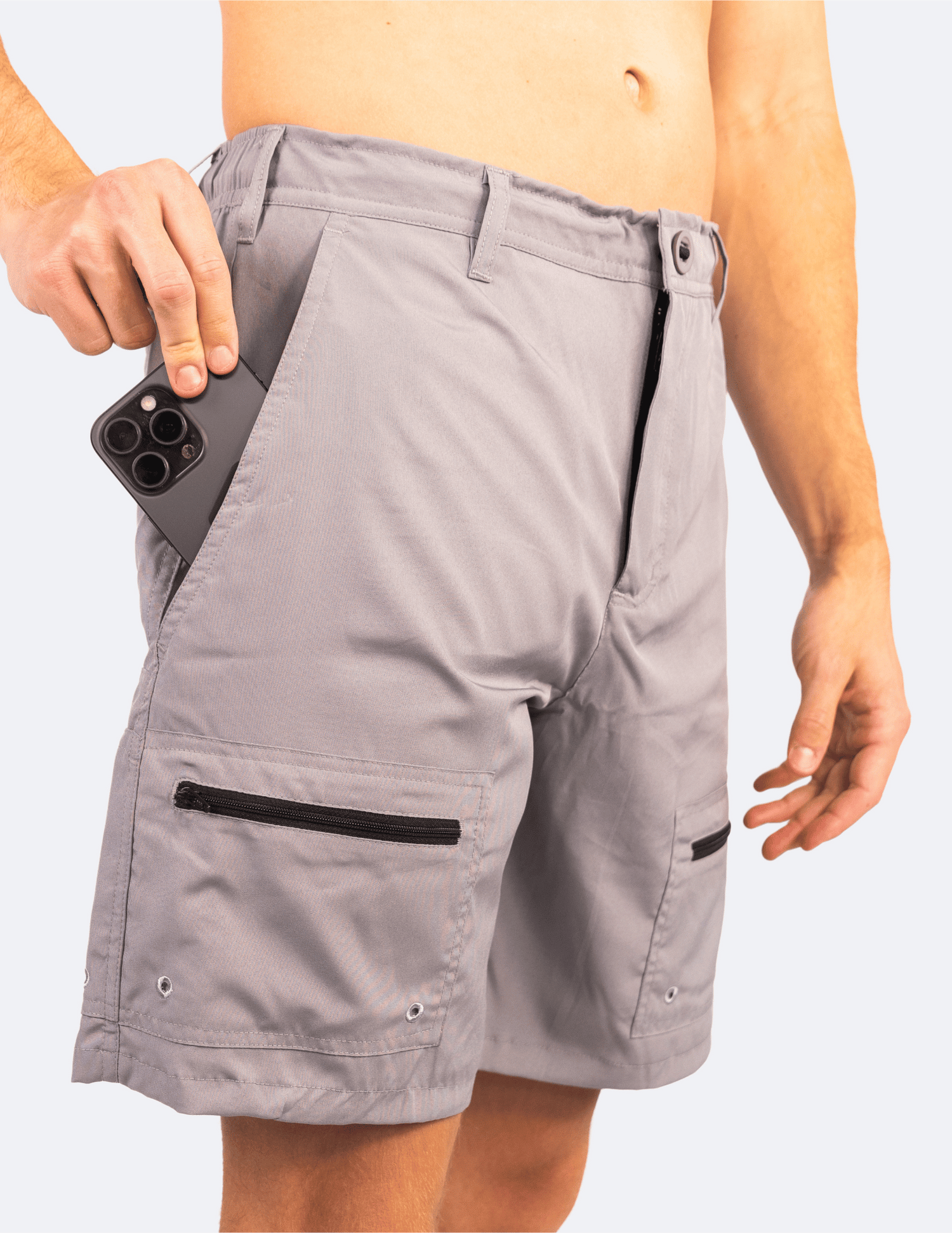 Shorts with Waterproof Pockets