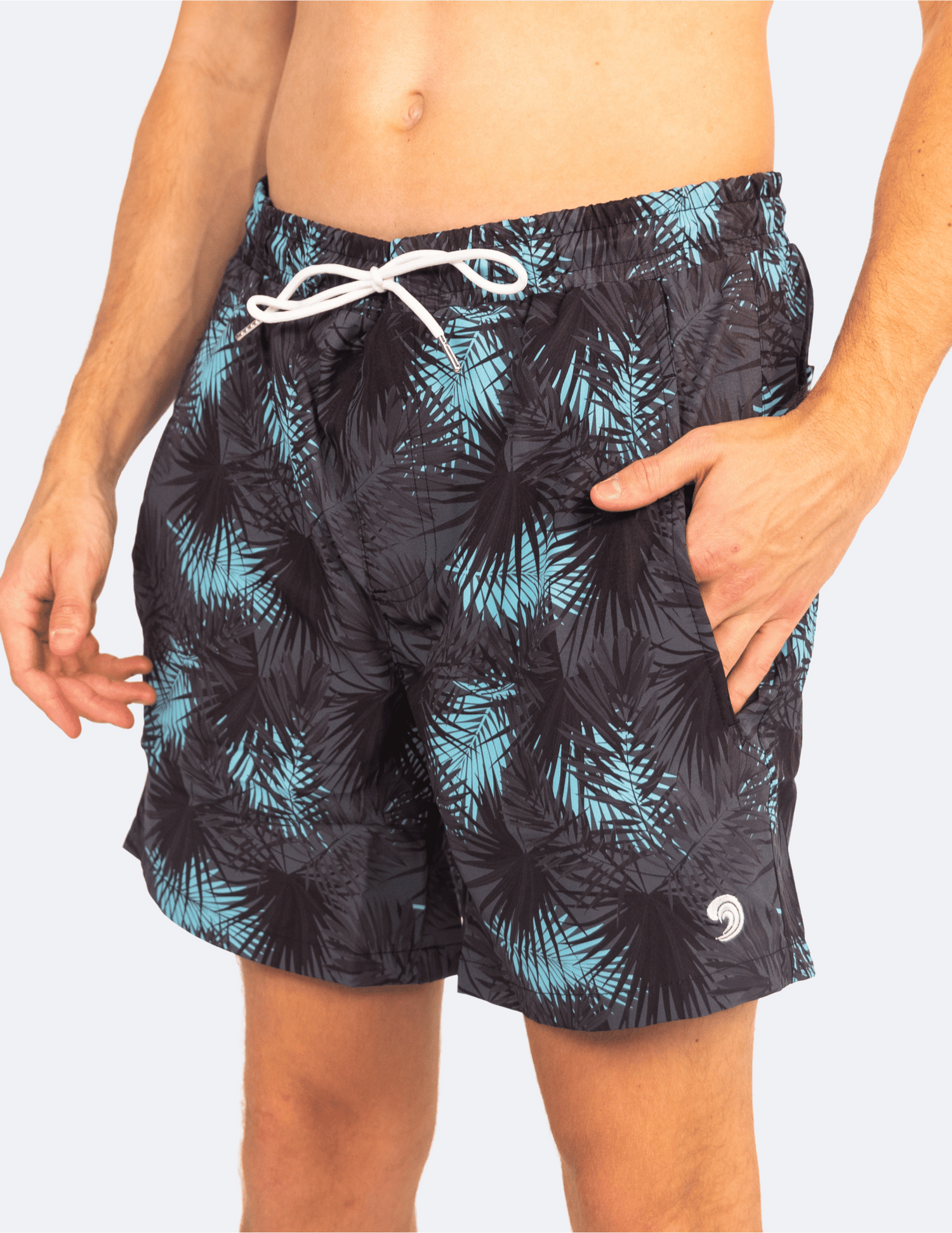 Midnight Palms - Swim Shorts With Waterproof Pocket