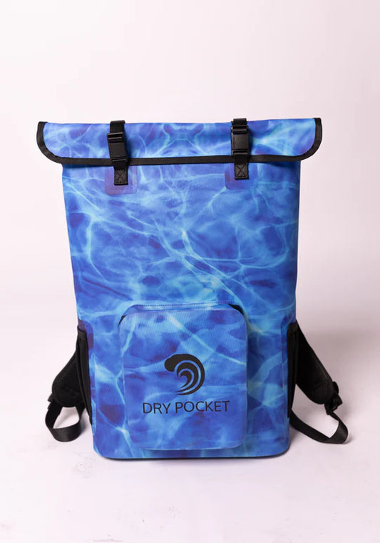 Aqua Blue - Magnetic Auto Sealing Double Lock Backpack Cooler - Floats
