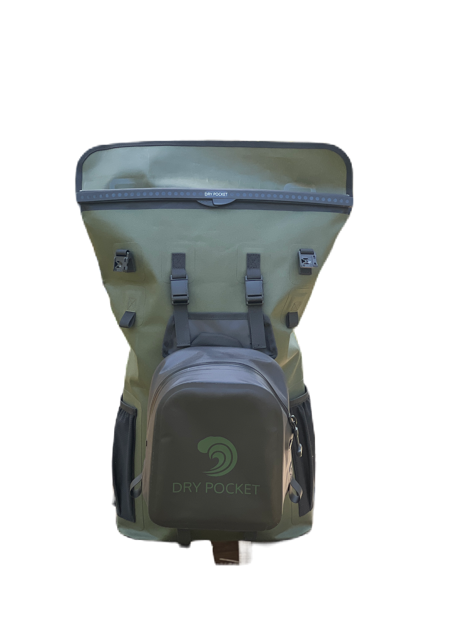 ARMY GREEN  2 + 1 BACKPACK DRY BAG , 30-LITRE, AUTO-SEALING, WATERPROOF, FLOATING DRY BAG