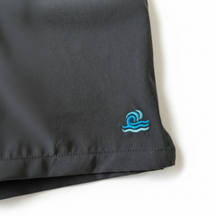 Women's Mid Length Swim Shorts With Waterproof Pocket | The Pass – Black AquaStash