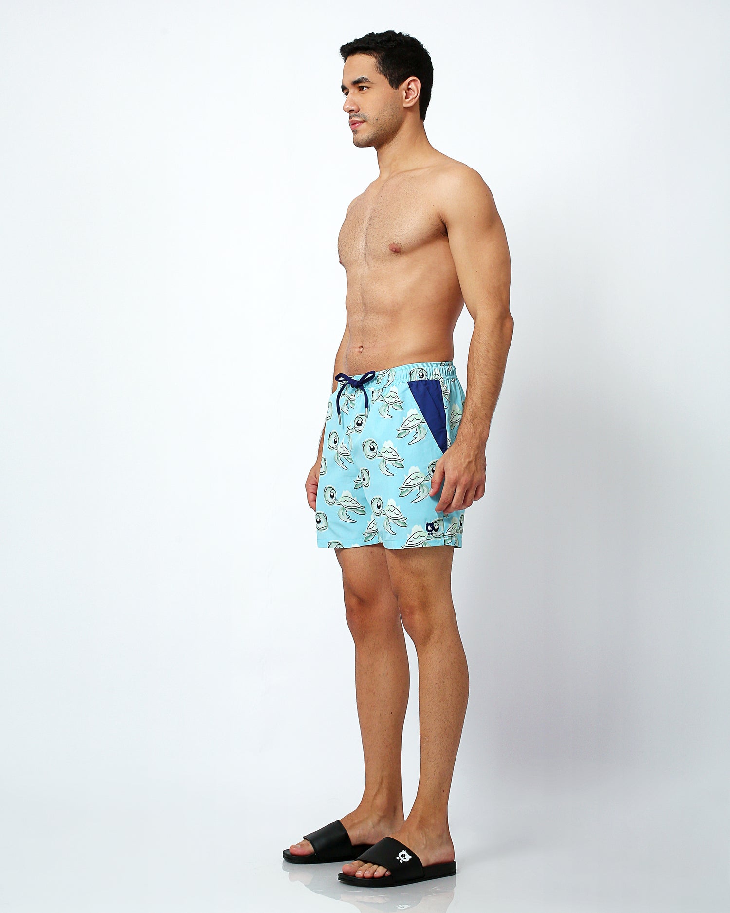 turtle pattern mens swim shorts