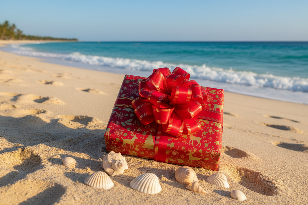 Christmas present on the beach 