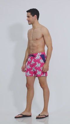 octopus patter waterproof pocket swim shorts demo video