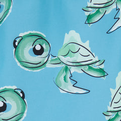 turtle pattern closeup on swim shorts